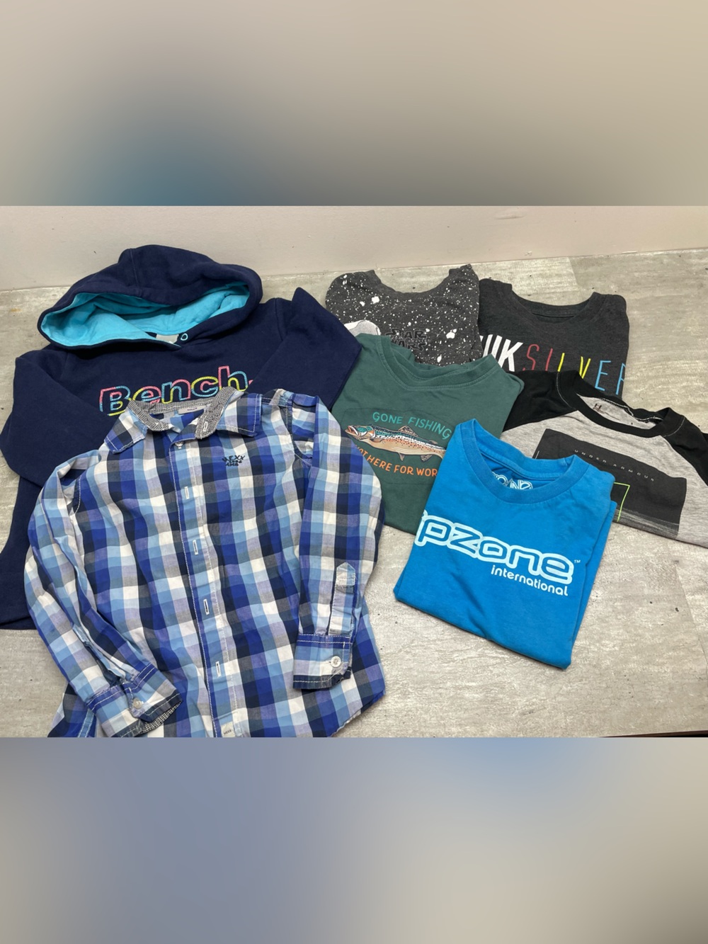 Mexx Blue Plaid Button-Down Shirt for Kids, Bench hoodie and more set